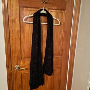 Black Winter Scarf with silver glitter